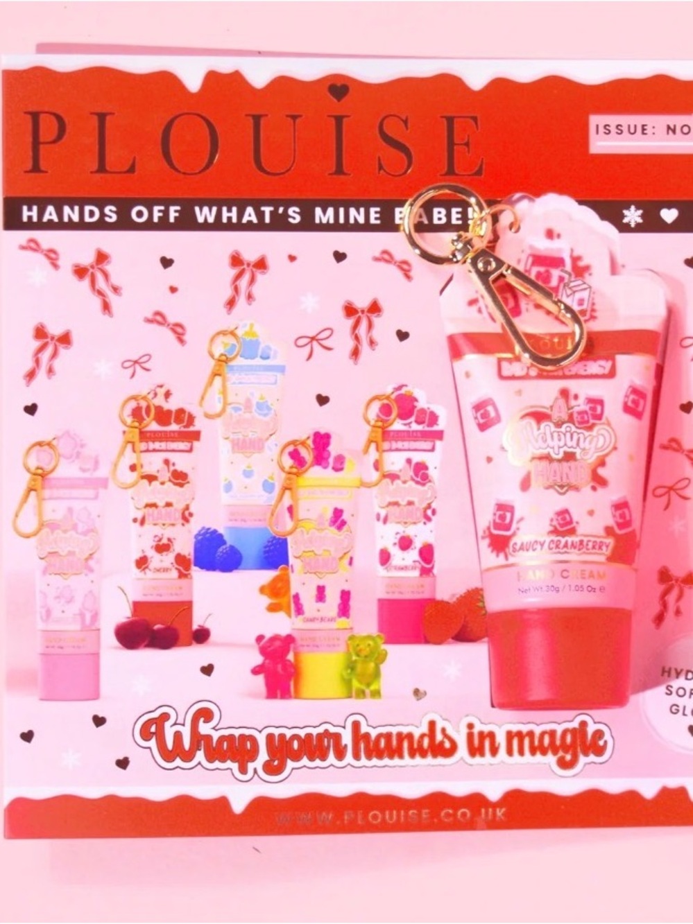P Louise. Saucy Cranberry. Magazine Mini Hand cream